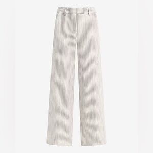 Express Editor Light Blue/Grey Cream White Striped Wide-Leg Pants Work Trouser